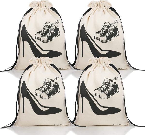 4 Pack Shoe Bags for Travel Women